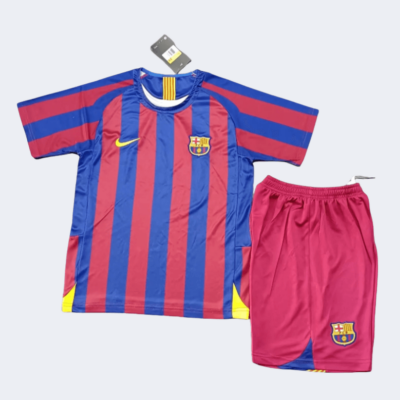 Barcelona Retro Kits 2005/06 Home Kids Kits