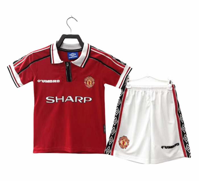 Man United Retro Kits 98/99 Home Kids Kits