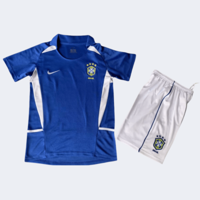Brazil Retro Kits 2002 Away Kids Kits