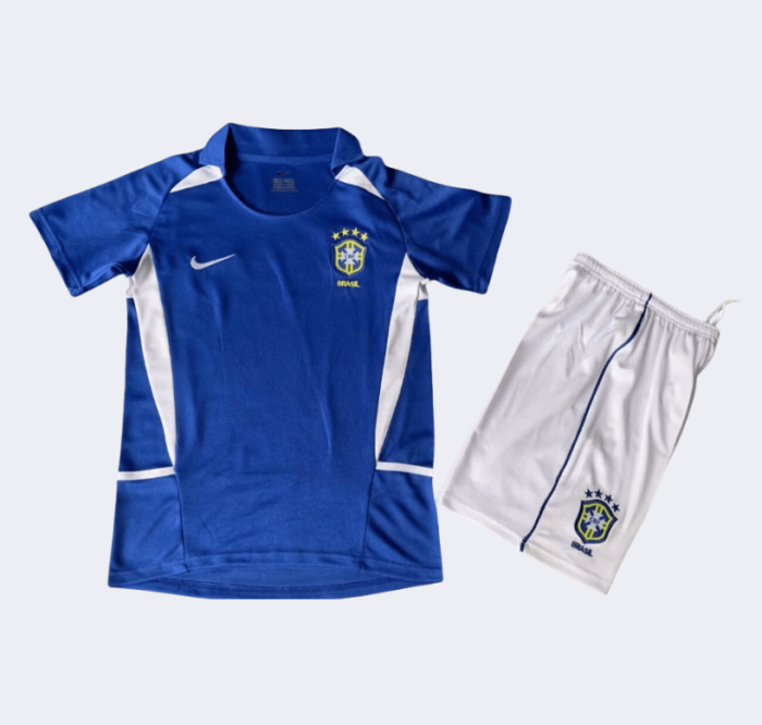 Brazil Retro Kits 2002 Away Kids Kits