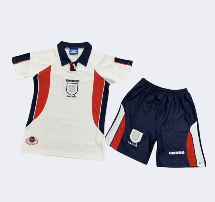 England 1998 Retro Home Kids Kits